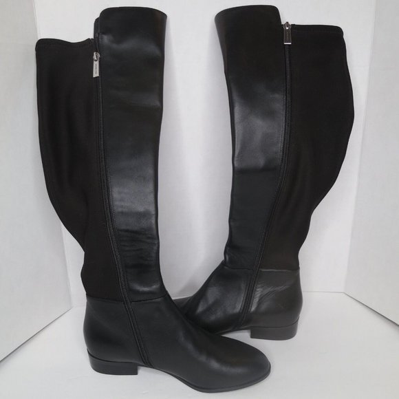 Michael Kors Bromley Black Leather/Stretchy Boot Sz 8M - Runs Narrow Across Foot - Picture 15 of 16